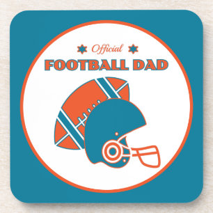 Dessous-de-verre Football papa sportifs amateurs orange bleu vintag