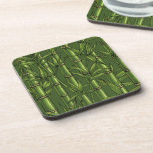 Dessous-de-verre Forêt de bambou en vert