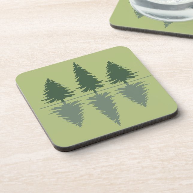 Dessous-de-verre Forêt minimale de réflexion des pins (Côté gauche)