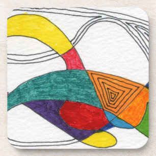 Dessous-de-verre Formes Boomerang en couleurs chaudes et cool et li