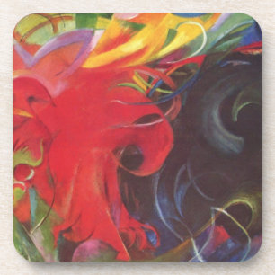 Dessous-de-verre Formes de combat par Franz Marc, Art fin vintage