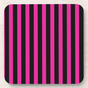 Dessous-de-verre Fouchsia et bandes de bonbons noirs