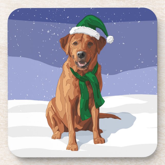 Dessous-de-verre Fox Red Labrador Retriever Chien de Noël (Devant)