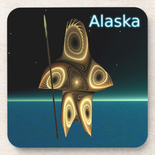 Dessous-de-verre Fractal Inuit Hunter