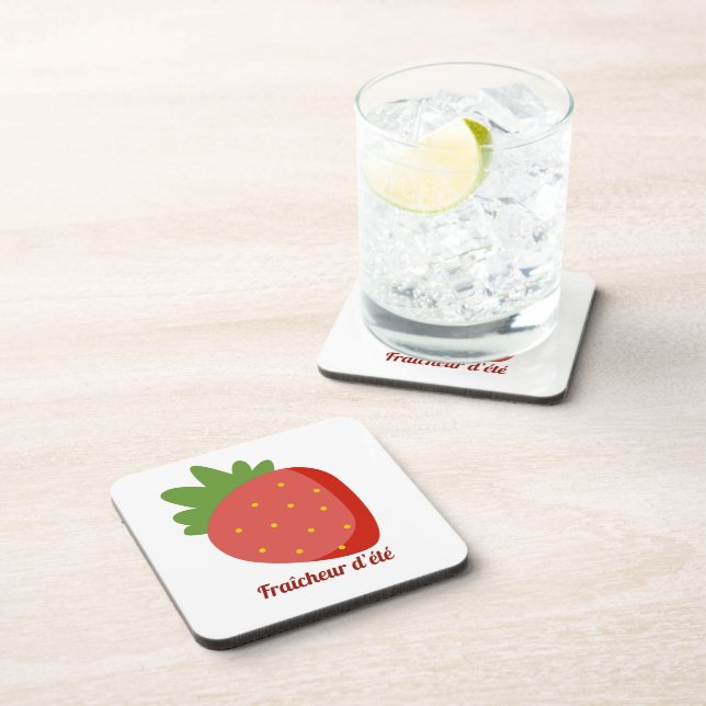 Dessous-de-verre Fraise Fraîcheur d'été (Côté Droit)