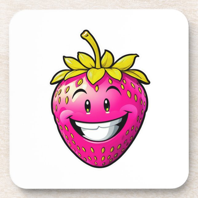 Dessous-de-verre Fraise rose (Devant)