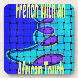 Dessous-de-verre Français Bleu Africain Tissé Abstrait violet forme