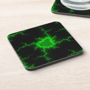 Dessous-de-verre Frappes de foudre vert étranger en Pitch noir