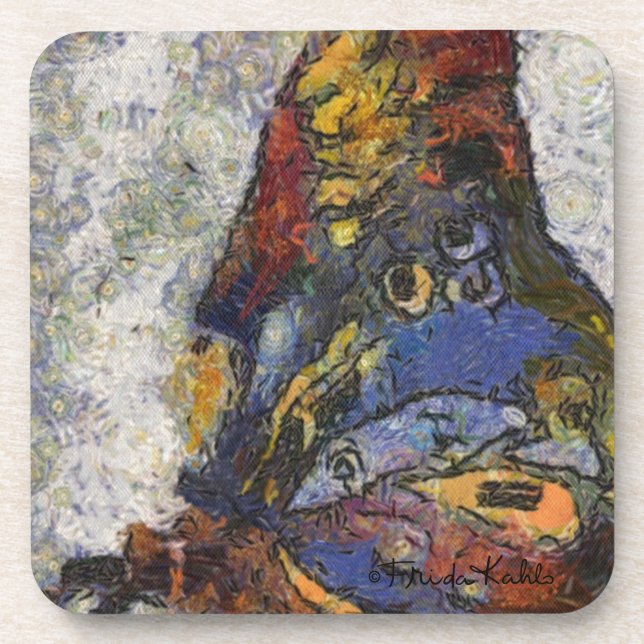 Dessous-de-verre Frida Kahlo Butterfly Monet Inspiré (Devant)