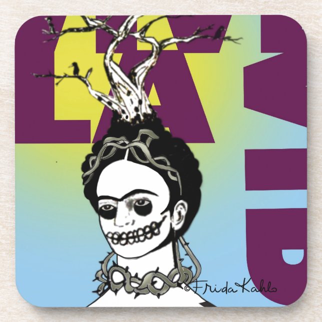 Dessous-de-verre Frida Kahlo Pop Art Portrait (Devant)