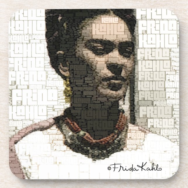 Dessous-de-verre Frida Kahlo Portrait textile (Devant)