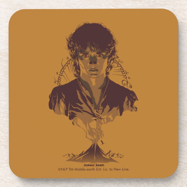Dessous-de-verre FRODO™ MOUNT DOOM™ Tengwar Inscription Graphic (Devant)