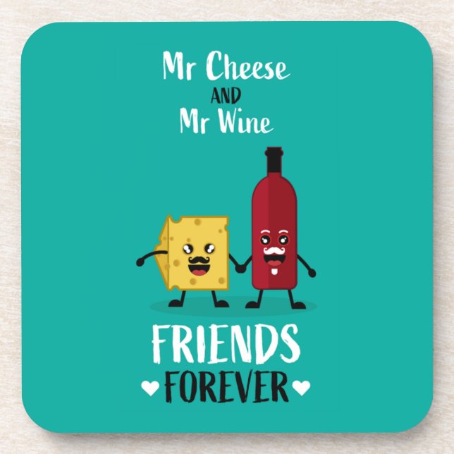 Dessous-de-verre Fromage Et Vin Meilleurs Amis (Devant)
