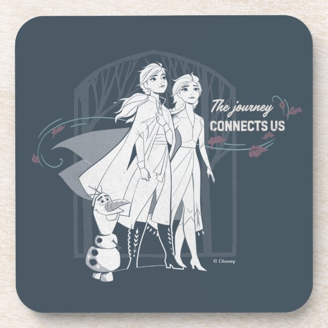 Dessous-de-verre Frozen 2 : Anna & Elsa | Le voyage nous connecte (Devant)