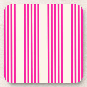 Dessous-de-verre Fuchsia and beige five stripes pattern