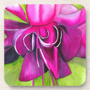 Dessous-de-verre Fuchsia pop art watercolour flower