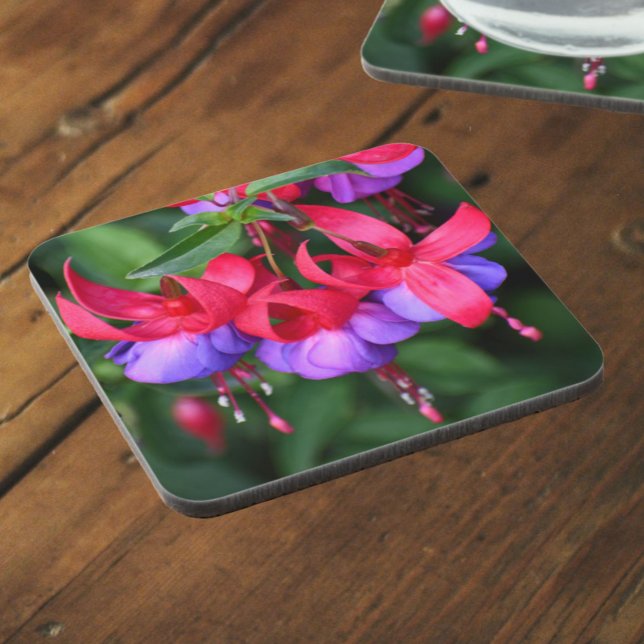 Dessous-de-verre Fuchsia violette avec sépales roses Floral (In Situ)
