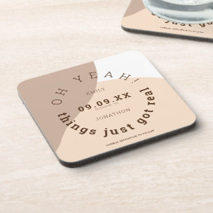 Dessous-de-verre Fun Things Obtenu Véritable Crème Brown Enregistre