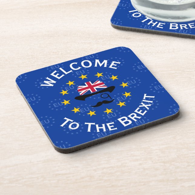 Dessous-de-verre Funky Blue Yellow Union européenne Brexit Art (Côté gauche)