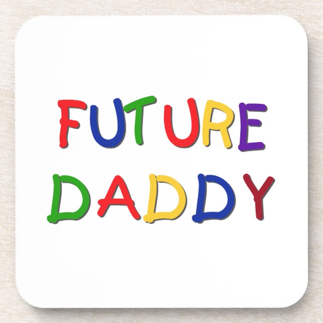Dessous-de-verre Futur papa couleurs primaires T-shirts et cadeaux (Devant)
