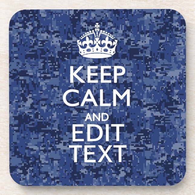 Dessous-de-verre Gardez votre texte calme sur un camouflage numériq (Devant)