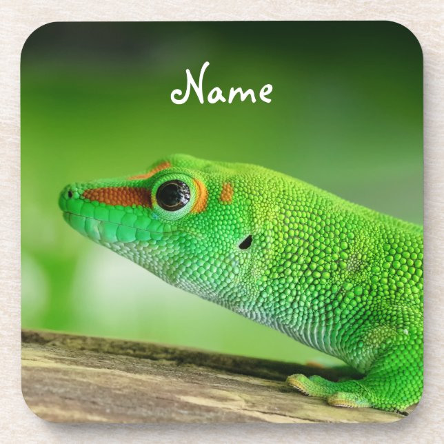 Dessous-de-verre Gecko Géant de la Journée Verte - Phelsuma grandis (Devant)
