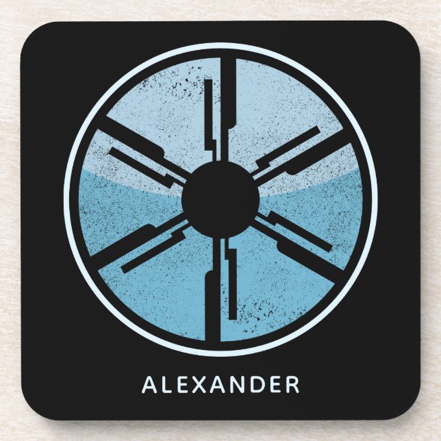 Dessous-de-verre Geek Sci Fi détendu Espace Cosmique Bleu Ombre (Devant)