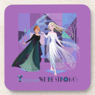 Dessous-de-verre Gelé 2  Anna & Elsa - Ensemble nous sommes forts
