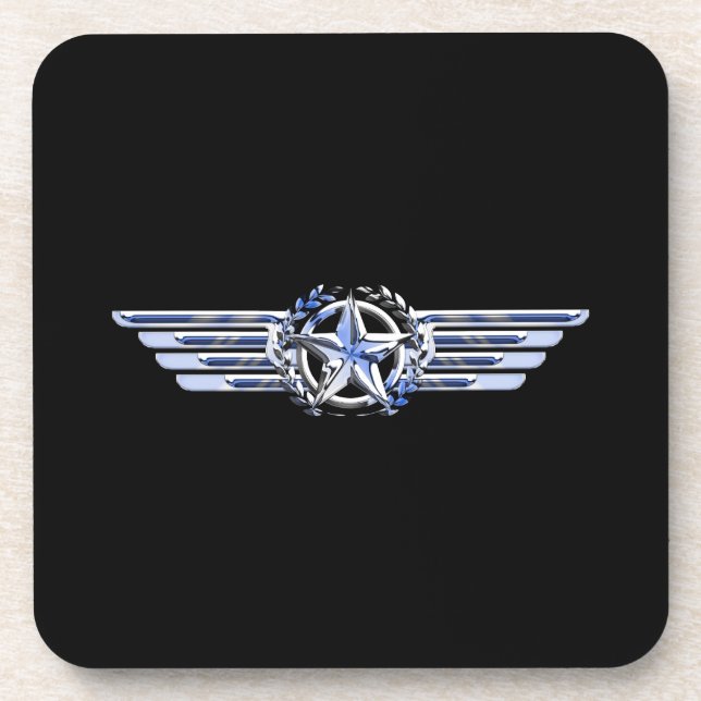 Dessous-de-verre Général Air Pilot Chrome Comme Star Wings Black (Devant)