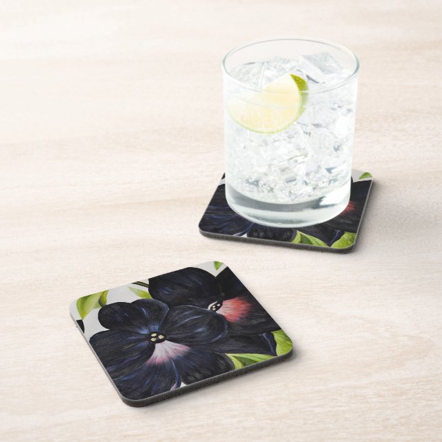 Dessous-de-verre Georgia O'Keefe 1925 Pétunias noir et pourpre (Côté Droit)
