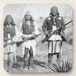 Dessous-de-verre Geronimo et trois de ses guerriers d'Apache, 1886