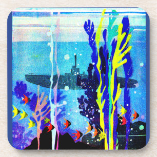 Dessous-de-verre ghostly submarine in tropical waters