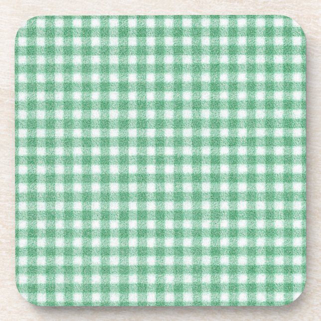 Dessous-de-verre Gingham vert menthe à l'eau  (Devant)