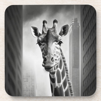 Dessous-de-verre Giraffe dans une cityscape