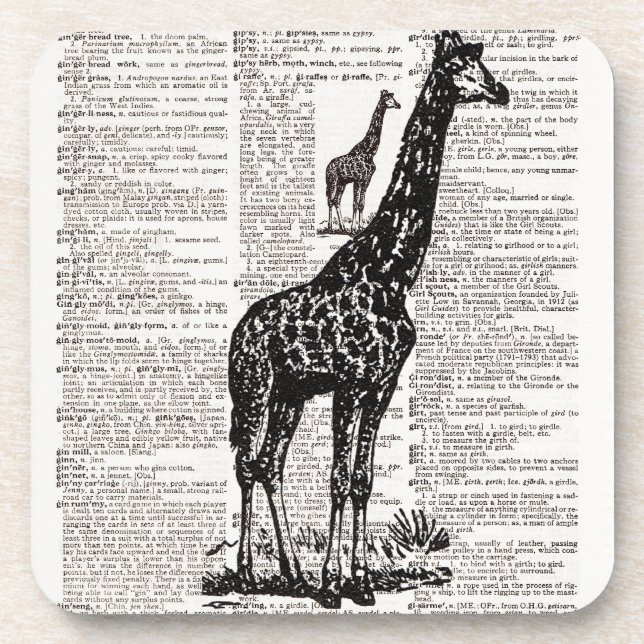 Dessous-de-verre Giraffe Dictionnaire Art (Devant)