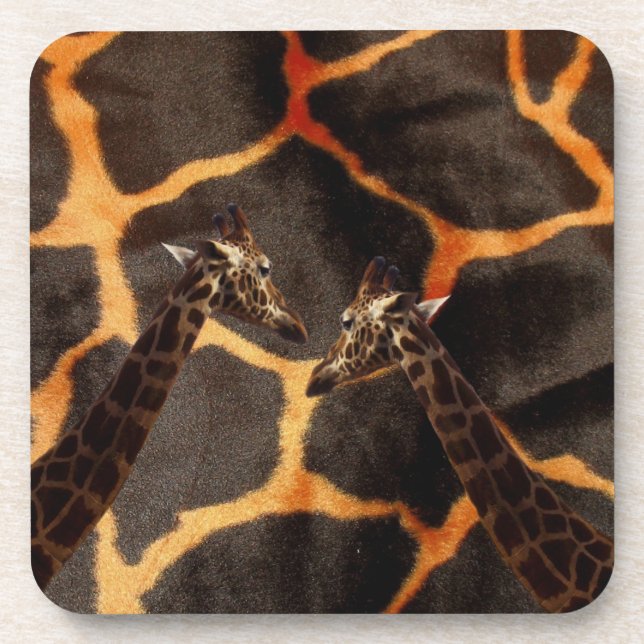 Dessous-de-verre "Giraffes exotiques : sur une toile à motifs de gi (Devant)