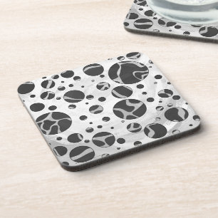 Dessous-de-verre Giraffy Polka Dot noir et gris clair Impression