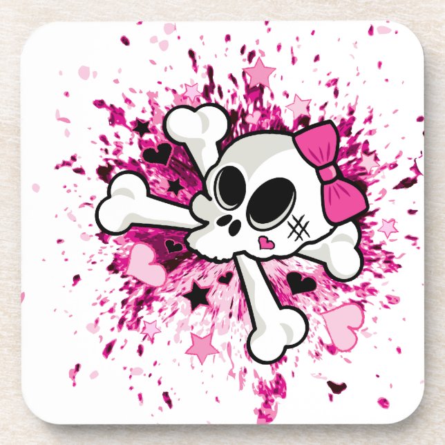 Dessous-de-verre Girlie Skull (Devant)