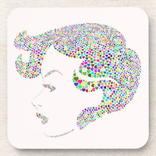 Dessous-de-verre Glam girl with hearts