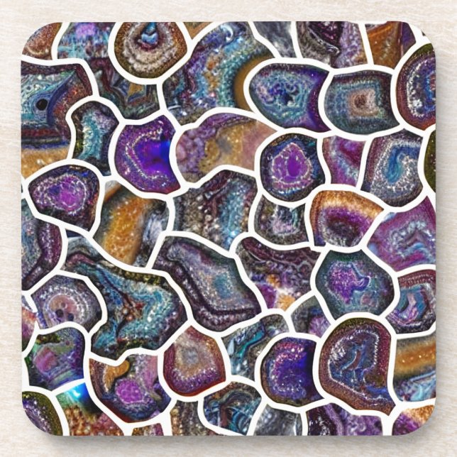 Dessous-de-verre Glittering Geode Mosaic (Devant)