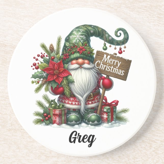 Dessous de verre Gnome de Noël mignon (Devant)