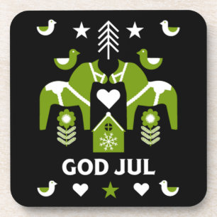 Dessous-de-verre God Jul Swedish Folk Art