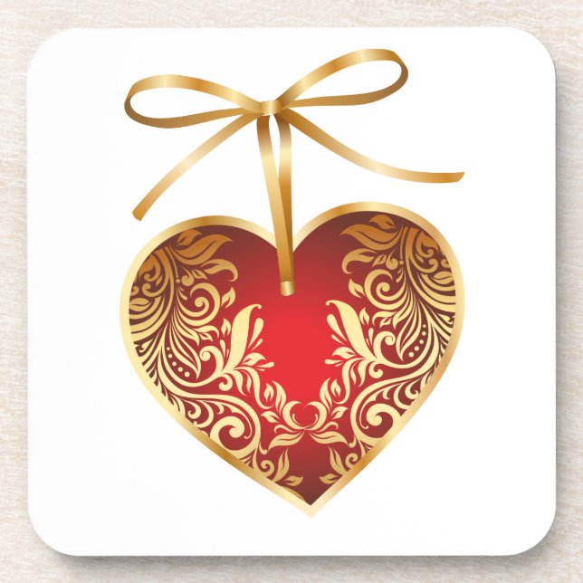 Dessous-de-verre Gold Filigree Heart (Devant)