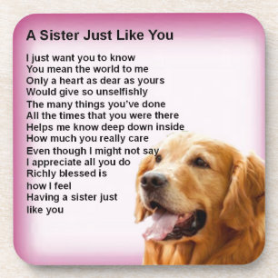 Dessous-de-verre Golden retriever - poème de soeur