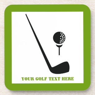 Dessous-de-verre Golf club and ball black, green custom