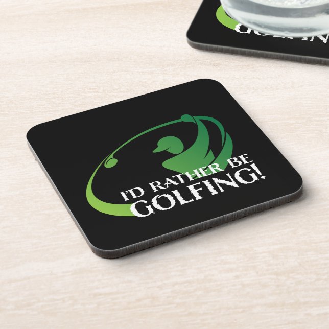 Dessous-de-verre Golf Golfing Jeux de Golfeur moderne Sports Black  (Côté gauche)