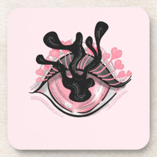 Dessous-de-verre Goth Bizarre Oeil rose Déplaisant Horreur Magique 