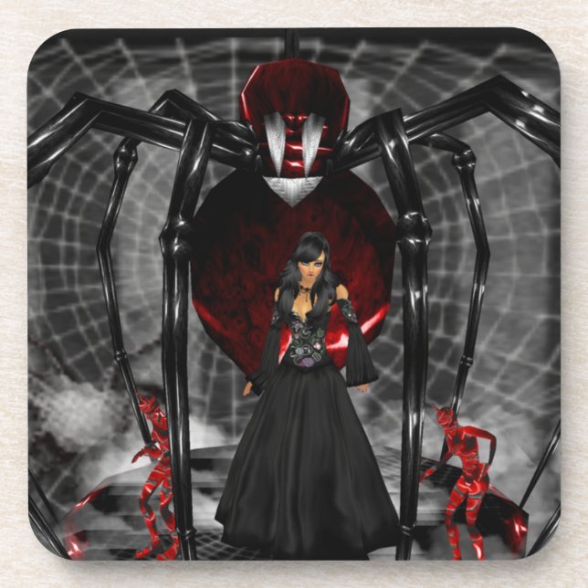 Dessous de verre Goth Black Spider (Devant)