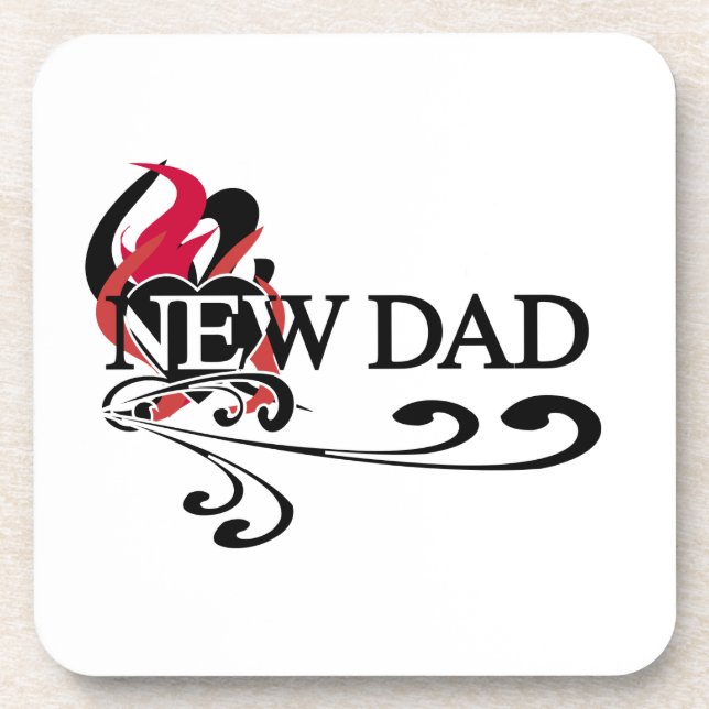 Dessous-de-verre Gothic Heart New Dad T-shirts et cadeaux (Devant)