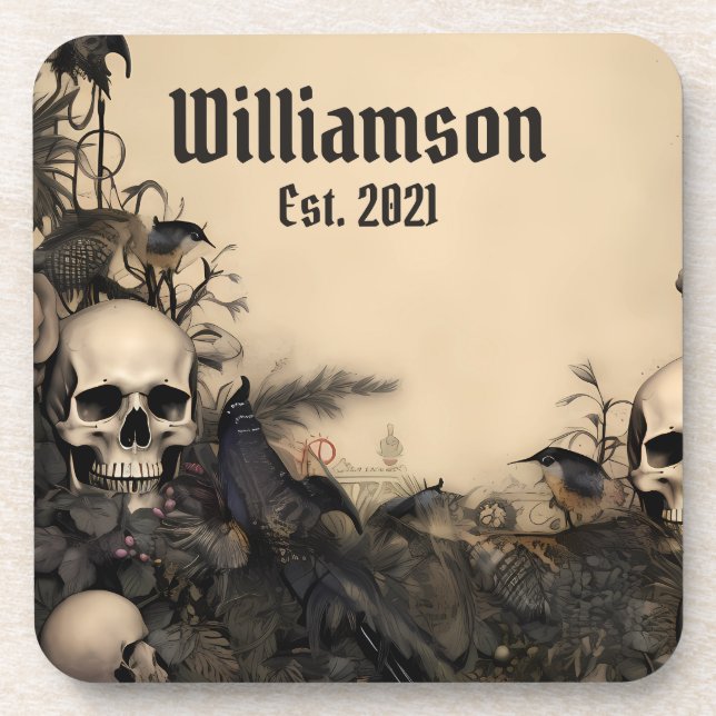 Dessous-de-verre Gothique crâne Vintage (Devant)